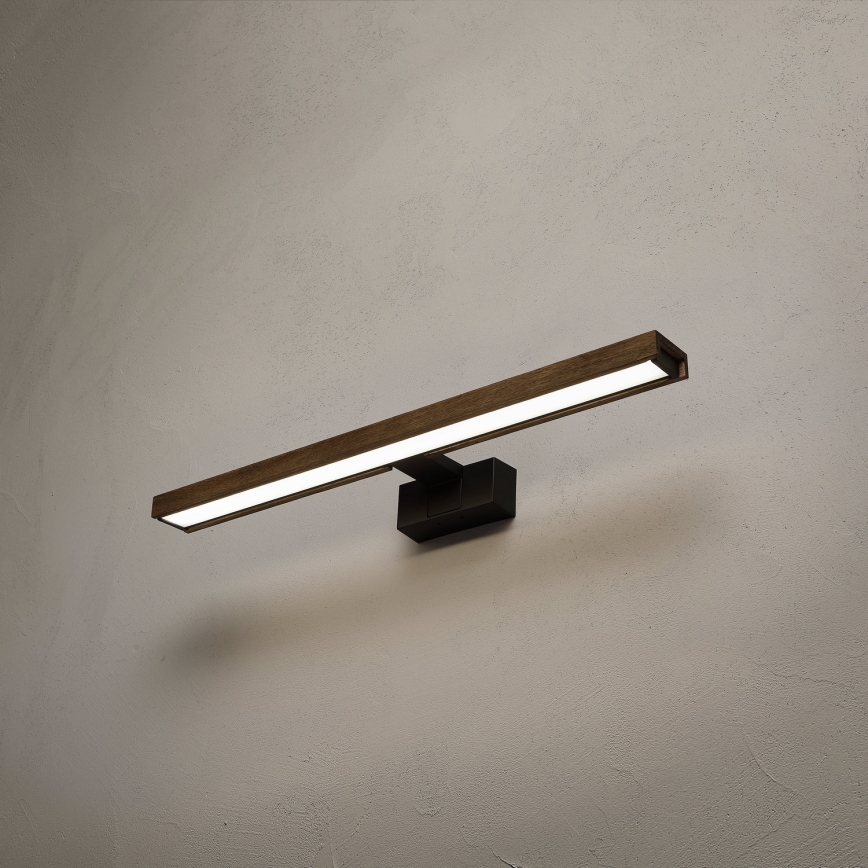 Brilagi - Iluminação LED para espelho de casa de banho 3 em 1 WOODY MIRROR LED/12W/230V IP44 preto/carvalho nogueira