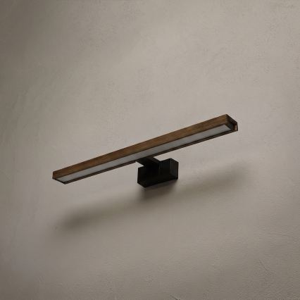 Brilagi - Iluminação LED para espelho de casa de banho 3 em 1 WOODY MIRROR LED/12W/230V IP44 preto/carvalho nogueira