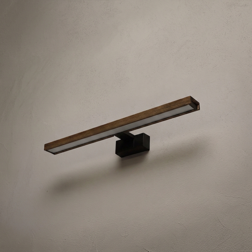 Brilagi - Iluminação LED para espelho de casa de banho 3 em 1 WOODY MIRROR LED/12W/230V IP44 preto/carvalho nogueira