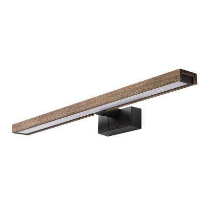 Brilagi - Iluminação LED para espelho de casa de banho 3 em 1 WOODY MIRROR LED/12W/230V IP44 preto/carvalho nogueira