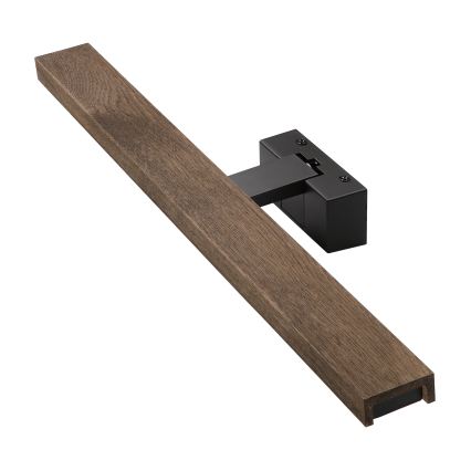 Brilagi - Iluminação LED para espelho de casa de banho 3 em 1 WOODY MIRROR LED/12W/230V IP44 preto/carvalho nogueira