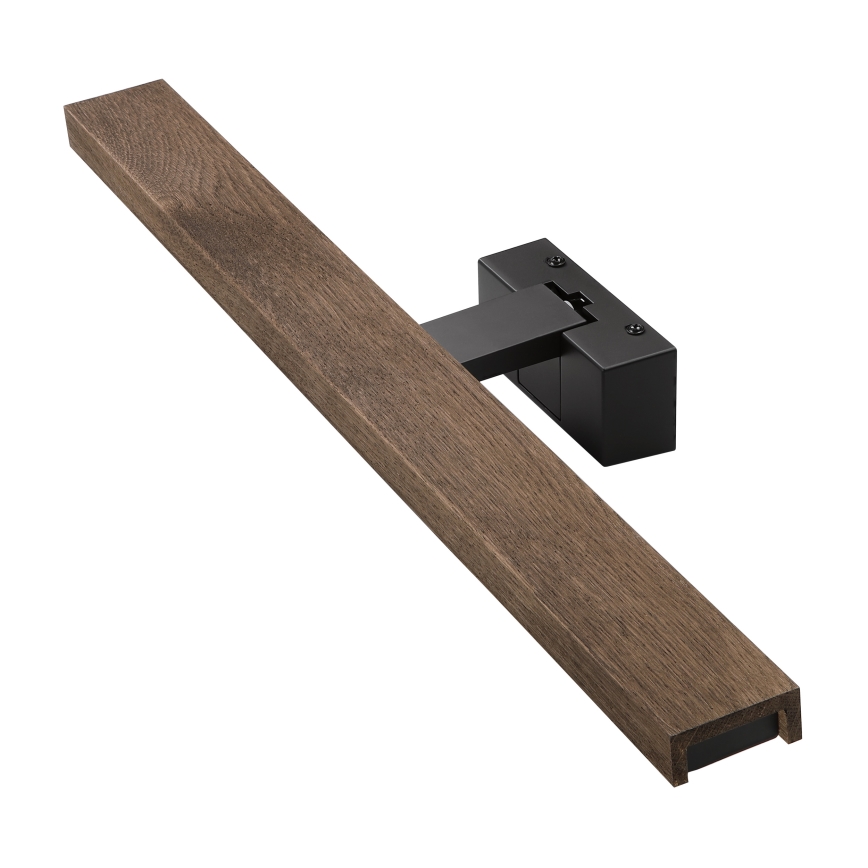 Brilagi - Iluminação LED para espelho de casa de banho 3 em 1 WOODY MIRROR LED/12W/230V IP44 preto/carvalho nogueira
