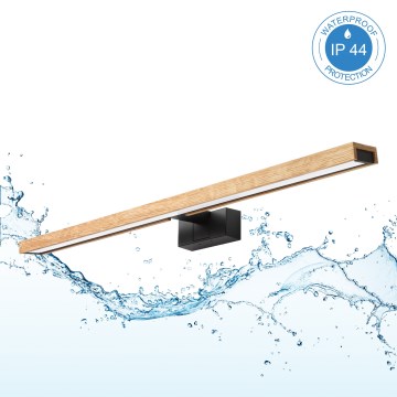 Brilagi - Iluminação LED para espelho de casa de banho 3 em 1 WOODY MIRROR LED/15W/230V 80 cm IP44 preto/carvalho