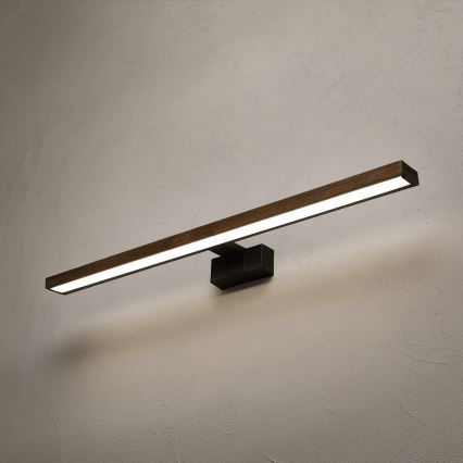 Brilagi - Iluminação LED para espelho de casa de banho 3 em 1 WOODY MIRROR LED/15W/230V 80 cm IP44 preto/carvalho nogueira