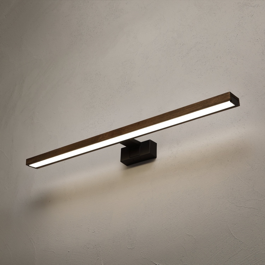 Brilagi - Iluminação LED para espelho de casa de banho 3 em 1 WOODY MIRROR LED/15W/230V 80 cm IP44 preto/carvalho nogueira