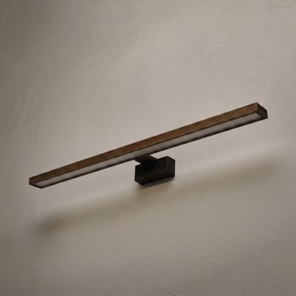 Brilagi - Iluminação LED para espelho de casa de banho 3 em 1 WOODY MIRROR LED/15W/230V 80 cm IP44 preto/carvalho nogueira