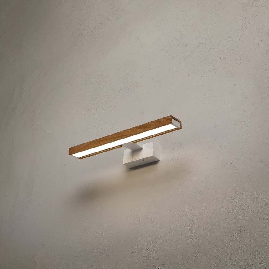 Brilagi - Iluminação LED para espelho de casa de banho 3 em 1 WOODY MIRROR LED/8W/230V 40 cm IP44 branco/carvalho