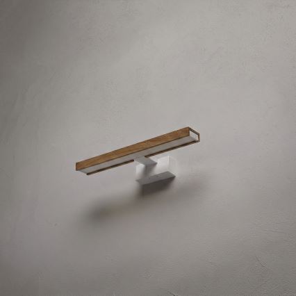 Brilagi - Iluminação LED para espelho de casa de banho 3 em 1 WOODY MIRROR LED/8W/230V 40 cm IP44 branco/carvalho