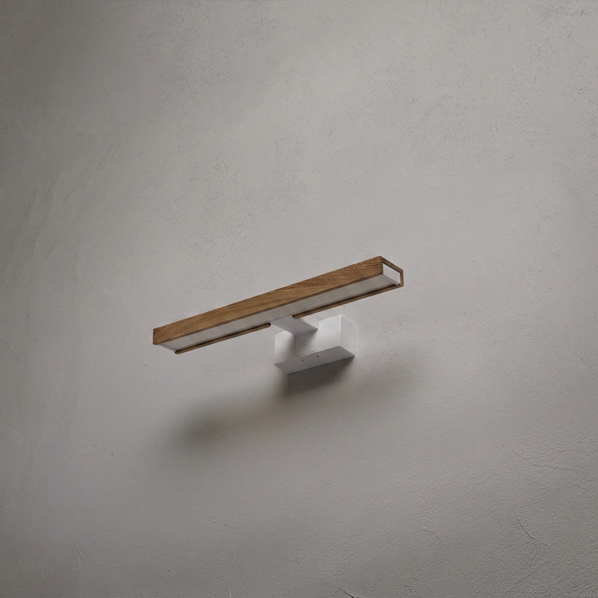Brilagi - Iluminação LED para espelho de casa de banho 3 em 1 WOODY MIRROR LED/8W/230V 40 cm IP44 branco/carvalho