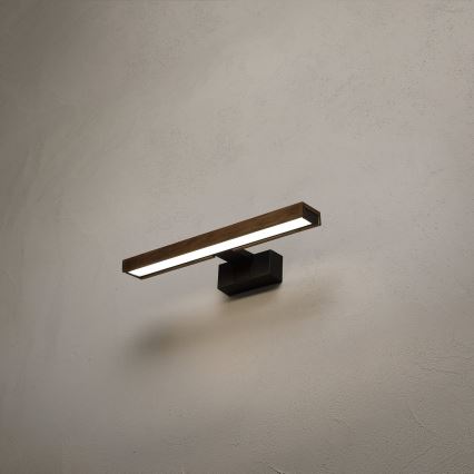 Brilagi - Iluminação LED para espelho de casa de banho 3 em 1 WOODY MIRROR LED/8W/230V 40 cm IP44 preto/carvalho nogueira