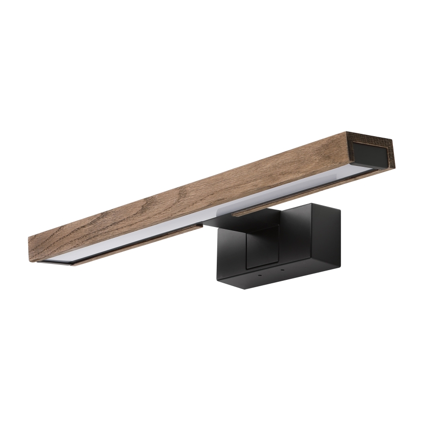 Brilagi - Iluminação LED para espelho de casa de banho 3 em 1 WOODY MIRROR LED/8W/230V 40 cm IP44 preto/carvalho nogueira