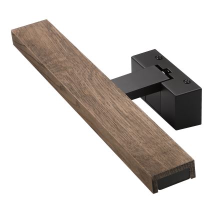Brilagi - Iluminação LED para espelho de casa de banho 3 em 1 WOODY MIRROR LED/8W/230V 40 cm IP44 preto/carvalho nogueira