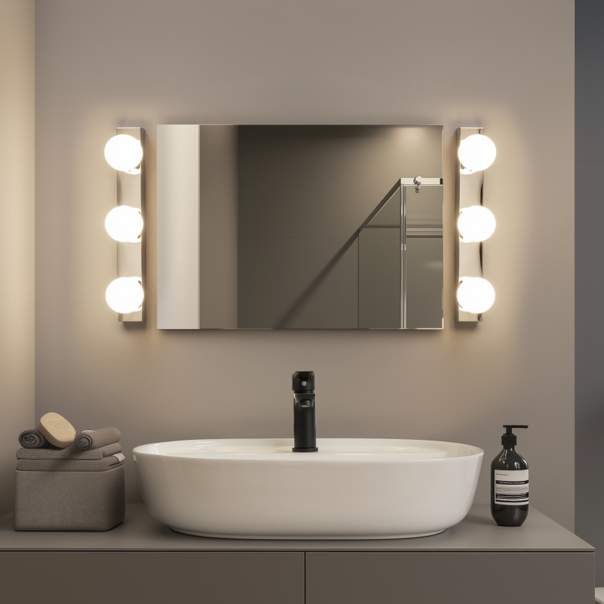 Brilagi - Iluminação LED para espelho de casa de banho HOLLYWOOD 3xLED/3W/230V 39 cm IP44 cromado brilhante
