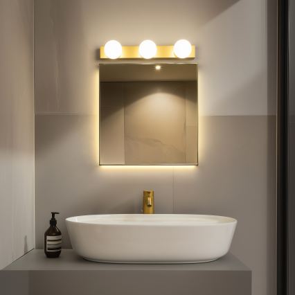 Brilagi - Iluminação LED para espelho de casa de banho HOLLYWOOD 3xLED/3W/230V 39 cm IP44 dourado