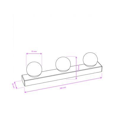 Brilagi - Iluminação LED para espelho de casa de banho HOLLYWOOD 3xLED/3W/230V 39 cm IP44 dourado