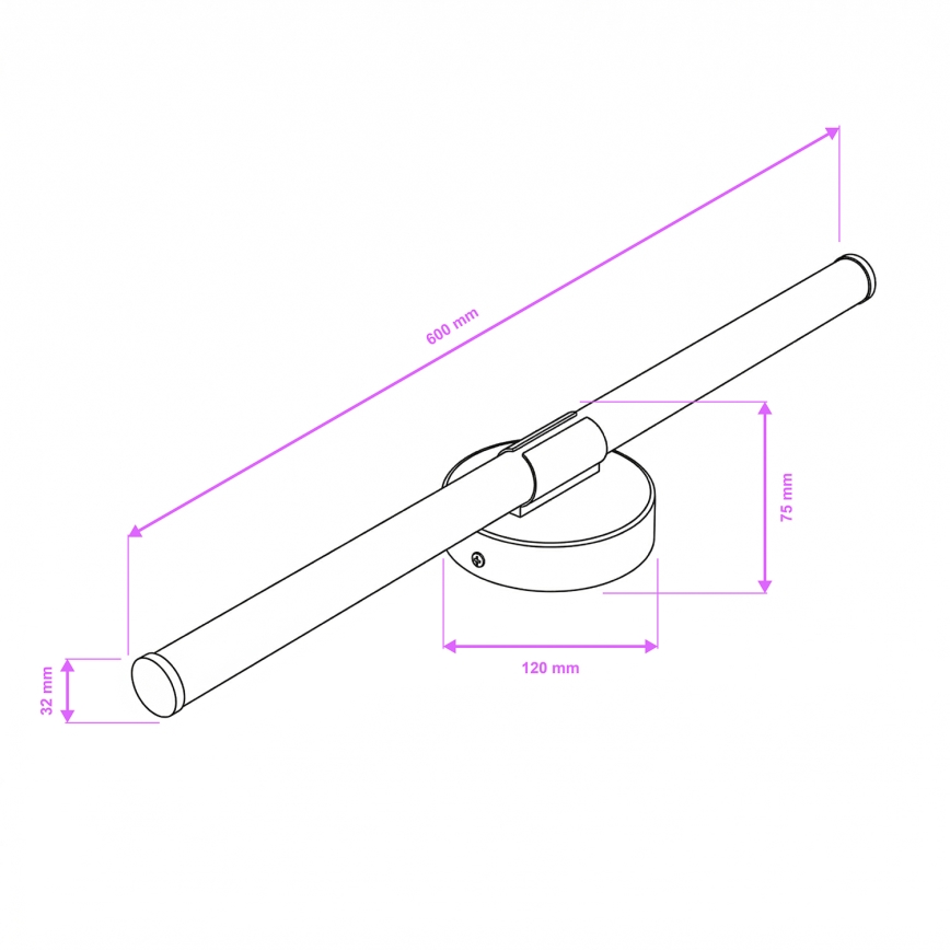 Brilagi - Iluminação LED para espelho de casa de banho LARA LED/10W/230V 60 cm IP44 cromado brilhante
