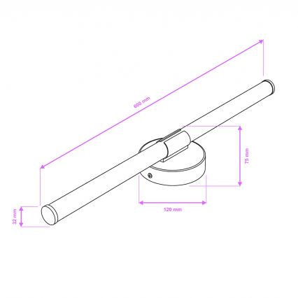 Brilagi - Iluminação LED para espelho de casa de banho LARA LED/10W/230V 60 cm IP44 dourada