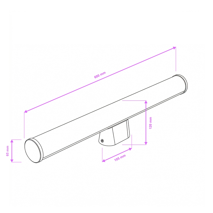Brilagi - Iluminação LED para espelho de casa de banho TUBE LED/15W/230V 3000/4000/6500K IP44 cromado brilhante