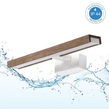 Brilagi - Iluminação LED para espelho de casa de banho WOODY MIRROR 3 em 1 LED/8W/230V 40 cm IP44 branco/carvalho