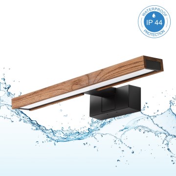 Brilagi - Iluminação LED para espelho de casa de banho WOODY MIRROR 3 em 1 LED/8W/230V 40 cm IP44 preto/carvalho