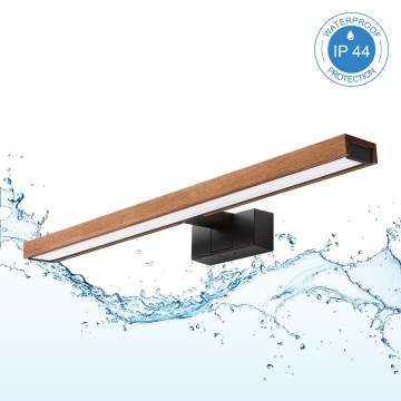 Brilagi - Iluminação LED para espelho de casa de banho WOODY MIRROR 3v1 LED/12W/230V 60 cm IP44 preto/carvalho cerejeira