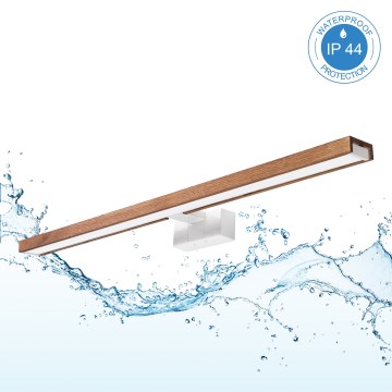 Brilagi - Iluminação LED para espelho de casa de banho WOODY MIRROR 3v1 LED/15W/230V 80 cm IP44 branco/carvalho cerejeira