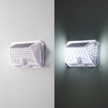 Brilagi - Iluminação solar de parede LED com sensor WALLIE LED/0,85W/3,7V 6500K IP65 prateado