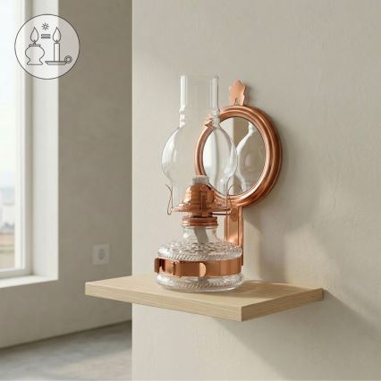 Brilagi - Lâmpada a petróleo com espelho MERLIN bronze/pátina