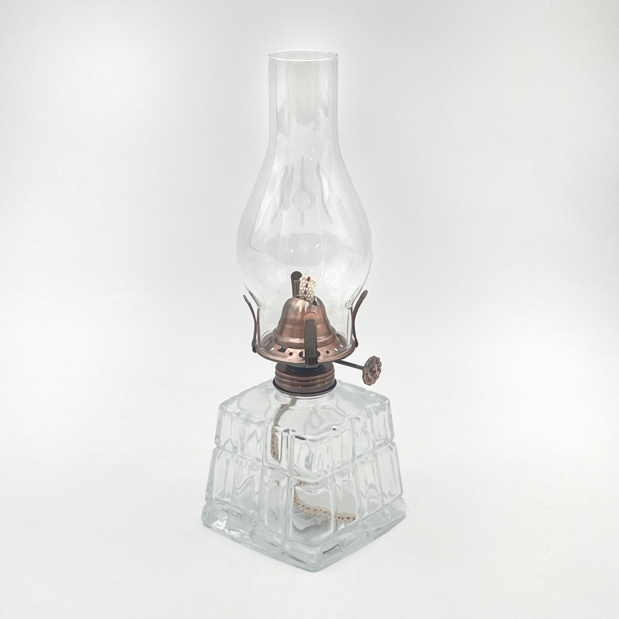 Brilagi - Lâmpada a petróleo MERLIN transparente/bronze/patina