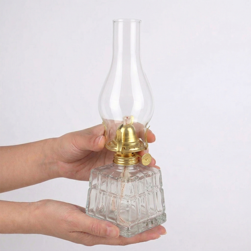 Brilagi - Lâmpada a petróleo MERLIN transparente/dourada