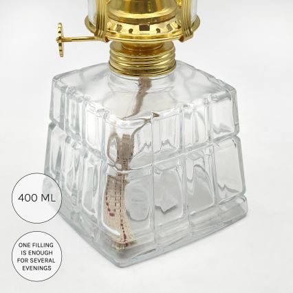 Brilagi - Lâmpada a petróleo MERLIN transparente/dourada