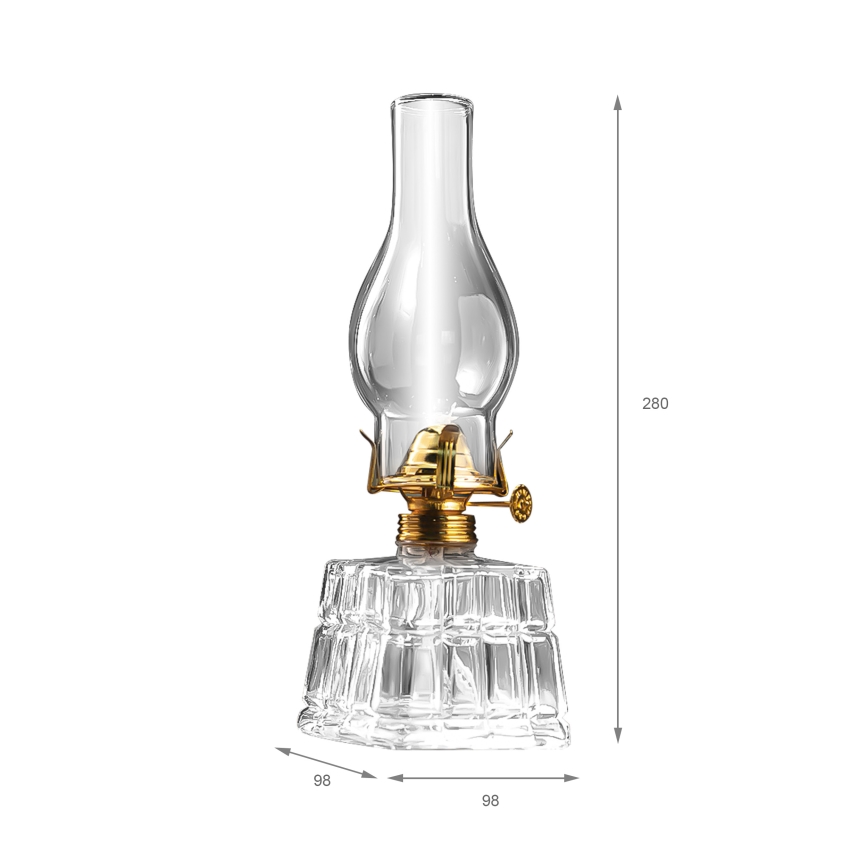 Brilagi - Lâmpada a petróleo MERLIN transparente/dourada