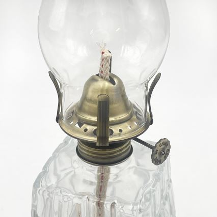 Brilagi - Lâmpada a petróleo MERLIN transparente/dourada/pátina
