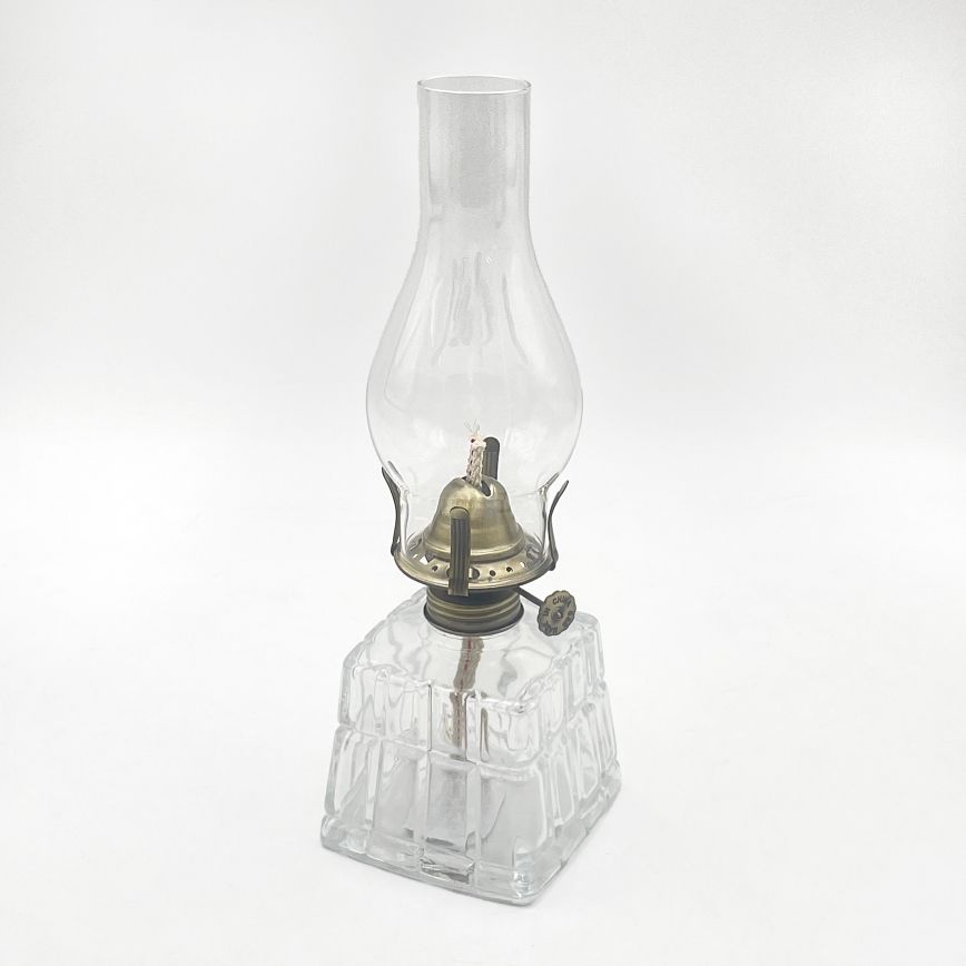 Brilagi - Lâmpada a petróleo MERLIN transparente/dourada/pátina