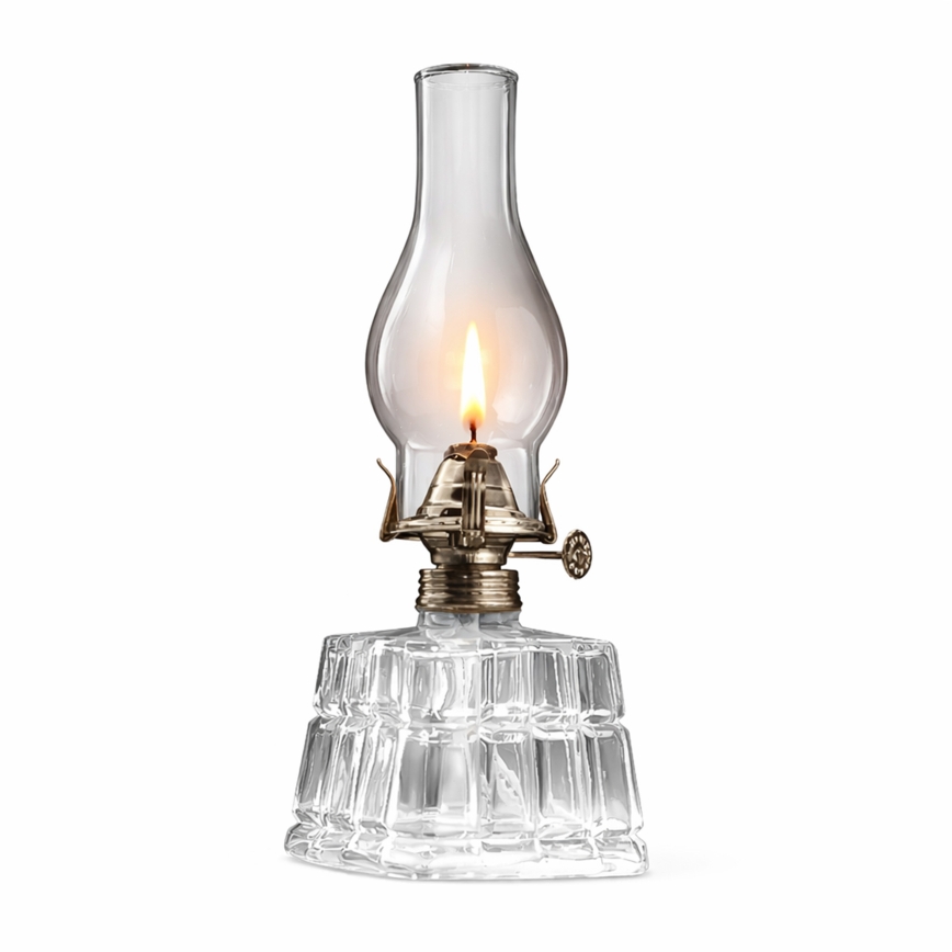 Brilagi - Lâmpada a petróleo MERLIN transparente/dourada/pátina