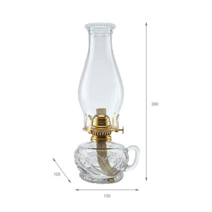 Brilagi - Lâmpada a petróleo MERLIN transparente