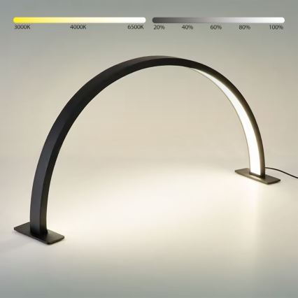 Brilagi - Lâmpada de secretária arqueada LED regulável RADIO LED/30W/24/230V 3000/4000/6500K preta
