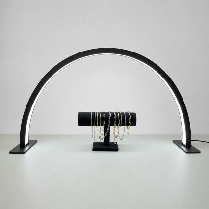 Brilagi - Lâmpada de secretária arqueada LED regulável RADIO LED/30W/24/230V 3000/4000/6500K preta