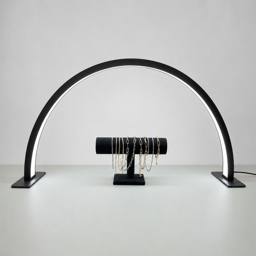 Brilagi - Lâmpada de secretária arqueada LED regulável RADIO LED/30W/24/230V 3000/4000/6500K preta