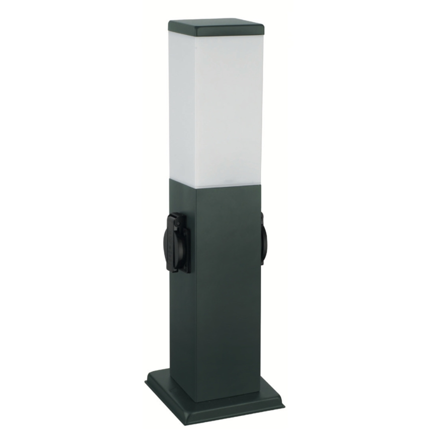 Brilagi - Candeeiro de exterior NOVA, com 2 tomadas SCHUKO, 1xE27/15W/230V, 40 cm, IP44, antracite
