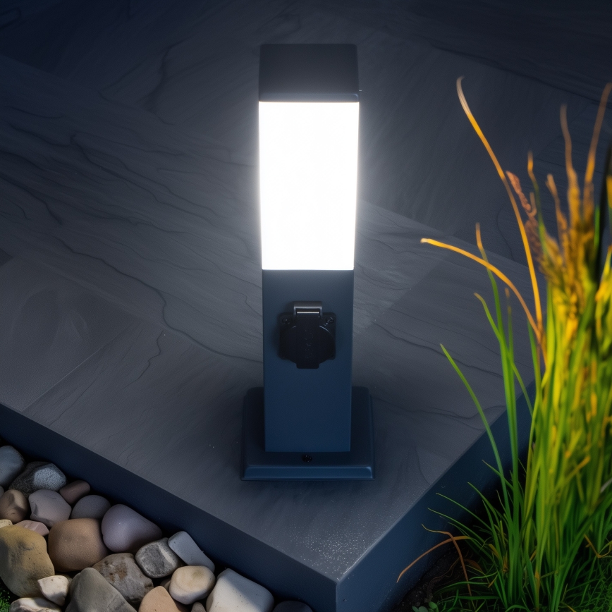 Brilagi - Candeeiro de exterior NOVA, com 2 tomadas SCHUKO, 1xE27/15W/230V, 40 cm, IP44, antracite