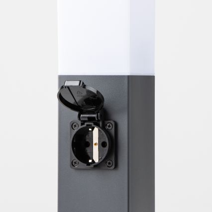 Brilagi - Candeeiro de exterior NOVA, com 2 tomadas SCHUKO, 1xE27/15W/230V, 40 cm, IP44, antracite