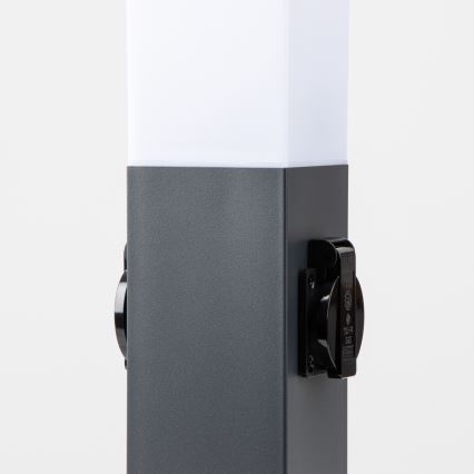 Brilagi - Candeeiro de exterior NOVA, com 2 tomadas SCHUKO, 1xE27/15W/230V, 40 cm, IP44, antracite