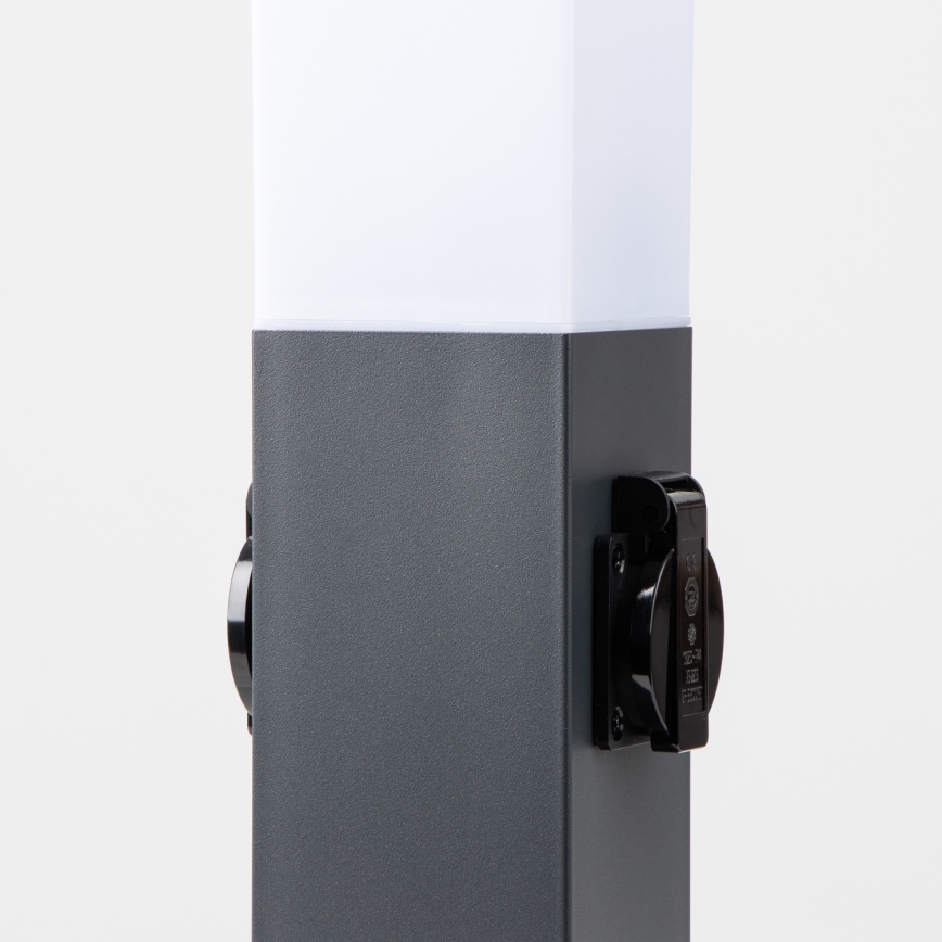 Brilagi - Candeeiro de exterior NOVA, com 2 tomadas SCHUKO, 1xE27/15W/230V, 40 cm, IP44, antracite