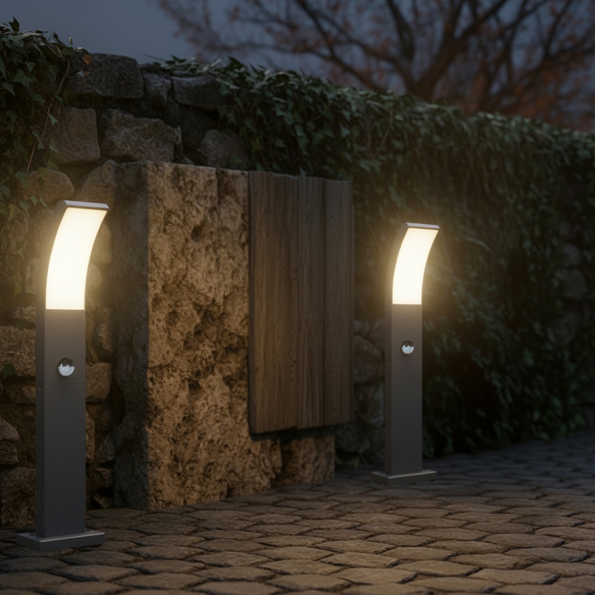 Brilagi - Lâmpada de exterior LED com sensor ARCELO LED/9W/230V 50 cm IP44
