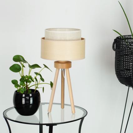 Brilagi - Lâmpada de mesa ARIZONA BOHO 1xE27/15W/230V bege