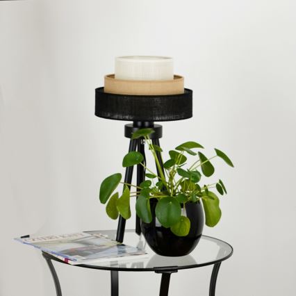 Brilagi - Lâmpada de mesa ASPEN LUNETA 1xE27/15W/230V preta/bege/crème