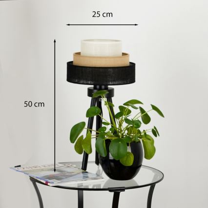 Brilagi - Lâmpada de mesa ASPEN LUNETA 1xE27/15W/230V preta/bege/crème