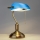 Brilagi - Lâmpada de mesa BANK OFFICE 1xE27/60W/230V latão/azul