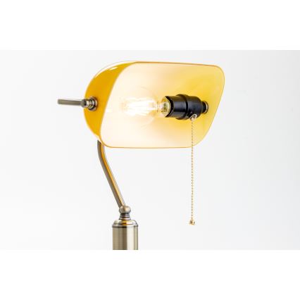 Brilagi - Lâmpada de mesa BANK OFFICE 1xE27/60W/230V latão/laranja